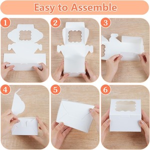 Biscuit <b>box</b> with window, <b>white</b> baking <b>box</b>, suitable for food and snacks, customizable according to demand - Product Image 4