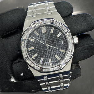 Arabic Full White Tone Dial Quartz Movement VVS Diamond Moissanite Stainless Steel Band Luxury Fashion 3BAR Water Resistant 20mm - Product Image 2