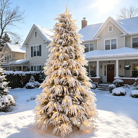 Hochwertiger Luxus-Weihnachtsbaum mit PE-Weidenzweigen gemischt mit PVC-Spitzenzweigen, Vorbeleuchtet und Beflockt, für Weihnachtsdekoration