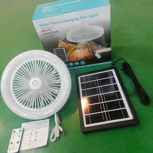 Led <b>Ceiling</b> Fan <b>Light</b> 260mm Flush Mount <b>Remote</b> <b>Control</b> Dc Motor Plastic Body With Solar Panel - Product Image 4