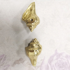 创意黄铜海螺壳橱柜门单孔拉手抽屉衣柜门五金拉手 - Product Image 5