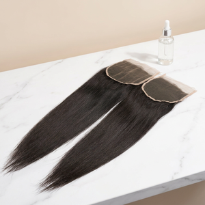 Cabello Humano Vietnamita 100% Natural Negro Liso con Cierre de Encaje al por Mayor - Product Image 1