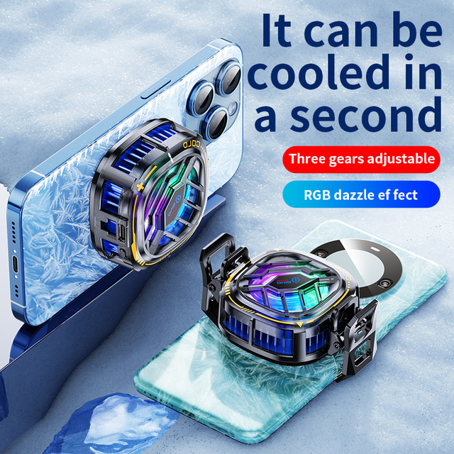 Mini Light Digital Display Magnetic OEM Logo RGB Light Gaming Streaming Radiator Phone Cooler