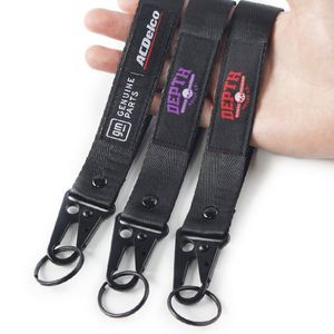 Cordón de Muñeca Tejido de Poliéster de Alta Calidad con Logotipo Personalizado a Doble Cara para Llaves, Cordones Cortos - Product Image 1