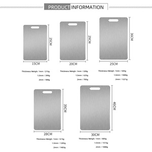 Thớt cắt thịt, rau củ bằng thép không gỉ, in logo tùy chỉnh, dụng cụ nhà bếp - Product Image 6