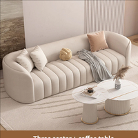 Ensemble de canapés minimalistes pour salon d'hôtel, style nordique, pour réception de maison d'hôtes, avec fauteuils et table basse