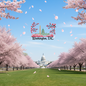 Camiseta de manga larga con diseño de flores de cerezo de Washington DC, recuerdo novedoso - Product Image 3