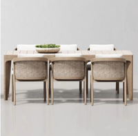 Meubles d'extérieur commerciaux modernes, chaise de salle à manger en teck, ensemble de chaises de salle à manger en bois massif