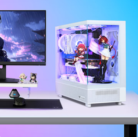 Caja de Pc de escritorio de alta calidad 9 ventiladores 360 enfriador de agua compatible con placa base Micro Atx ITX vidrio templado Atx Gaming Pc Case