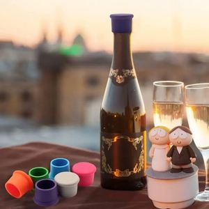 Cork Sparkling Leak-Proof Personalized Customized Wedding Favors Zinc Alloy Shooting Silicone Wine <b>Bottle</b> Beer Cap <b>Stopper</b> - Product Image 6