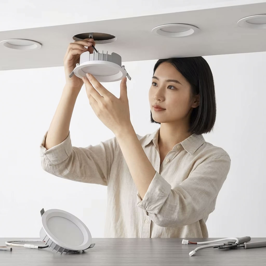 Ultra Thin Smart LED Downlight CCT Tunable Dimmable Recessed Ceiling Light Tuya Zigbee WiFi Bluetooth Control DL G2 OEM