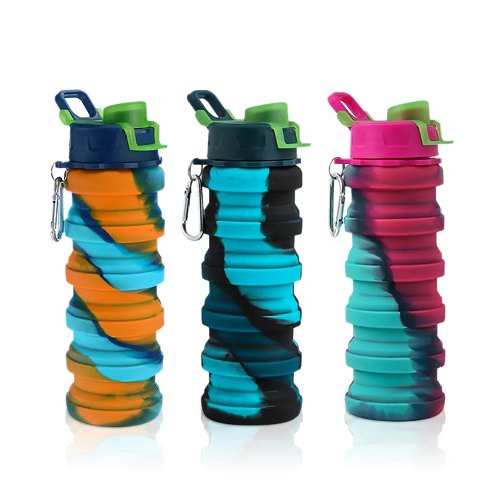 Custom Foldable Water Bottle Sport Kid Collapsible Silicone Water Bottle Online