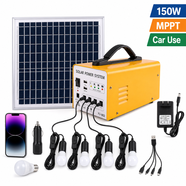 150W Portable Solar Generator for Camping Emergency External Battery MPPT Solar Generator Car Use Mobile Emergency Power Station