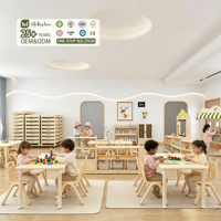 Table de classe moderne en bois Hikeylove Reggio Montessori pour garderie, école maternelle, enfants, écologique, empilable, 4 places