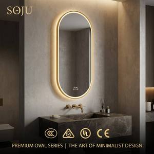 Espejo de Baño Inteligente LED Ovalado SOJU, Espejo Delgado Tipo Cápsula de 12 Pulgadas, Antivaho, Montado en la Pared, con Certificación CE y <span class=keywords><strong>CCC</strong></span> - Product Image 1