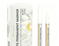 Marqueur artistique blanc extra épais à pointe oblique, séchage rapide, imperméable, à base d'huile, grande capacité, avec corps en plastique