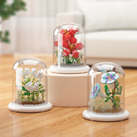 Juego de bloques de construcción DIY de flores de orquídeas, Material ABS, pequeñas partículas de plástico, juguete de construcción para niños para modelo de caja empaquetada