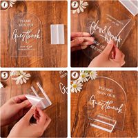 Vente en gros de 4 enseignes en acrylique de 5x7 pouces de qualité supérieure en acrylique noir pour table de mariage, support pour réception, fête, anniversaire, événement, décoration