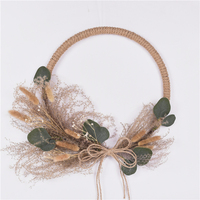 Nouvelle couronne de bienvenue populaire D32cm en herbe de la pampa pour porte d'entrée