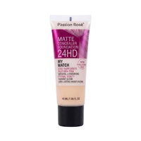 Fond de Teint Mat Correcteur Passion Rose 24HD Couvrance Totale Longue Durée Hydratant avec Acide Hyaluronique