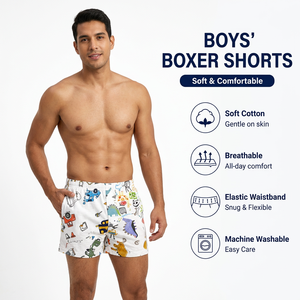 Boxers pour hommes adultes, imprimé dessin animé, tricotés en coton doux, respirants, taille élastique, lavables en machine, style taille mi-haute - Product Image 1