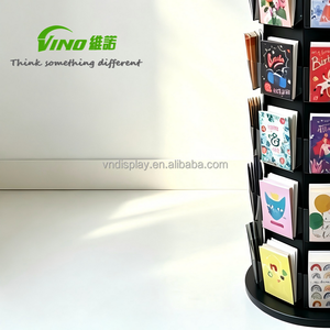 360° Rotating Greeting Card <b>Display</b> <b>Rack</b>, Multi-Pocket Floor Standing Spinner <b>Display</b>, <b>Display</b> Spinner - Product Image 5