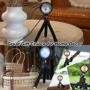 Dropshipping moderno puesta de sol lámpara de mesa fondo de pared para la habitación Led Rgb puesta de sol Luz de piso lámpara de proyector de noche - Product Image 5