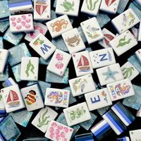 Tessere per Mahjong Americano, Design Moderno JOYF con Sirene in Resina, Acrilico a 4 Strati, con Borsa per il Trasporto