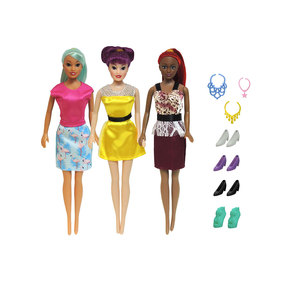 Premium Classic Fashion PVC <b>Doll</b> Set with Clothes Shoes Jewelry and <b>Accessories</b> in Window Box for Unisex Kids 5-7 - Product Image 3