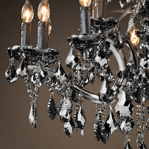 Vintage Multi Arm Crystal Pendant <b>Light</b> Smoky Teardrop Crystal Hanging Lamp For Dining Table <b>Lounge</b> Decor - Product Image 5