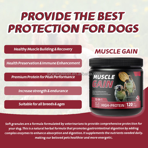 Suplemento 10 en 1 para Ganancia Muscular en Perros, Masticables Blandos con Alto Contenido de Proteínas, Aumentador de Peso, Constructor Muscular para Todas las Razas, Aminoácidos, Pollo, 120 Unidades - Product Image 2