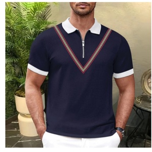 Polo de golf slim pour homme, séchage rapide, manches courtes, anti-humidité, décontracté, t-shirt de tennis, hauts à fermeture éclair - Product Image 1