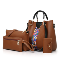 Sacs à main de créateur à la mode pour femmes Prix bon marché Sac à main pour femmes Ensembles de sacs à main PU 4 Pcs en 1 Ensemble