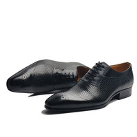 Chaussures de mariage pour hommes en cuir véritable faites à la main, élégantes, à lacets, style Oxford, pour le bureau et les occasions formelles, fabricant chinois
