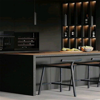 2024 dernières conceptions modernes en bois personnalisées armoire de cuisine comptoir de bar utilisation pour restaurant hôtel maison