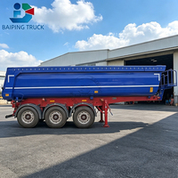 Semi-remorque benne basculante arrière hydraulique à 4 essieux avec levage avant pour le transport de sable, pierre, minerai et marchandises en vrac
