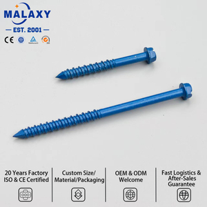 Ancrage à vis Tapcon MALAXY de haute qualité pour béton, tête hexagonale à fente plate Blue Star, pour l'ancrage dans la maçonnerie, les blocs ou le stuc de briques - Product Image 1