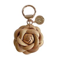 Llavero de Cuero con Forma Irregular y Diseño de Rosas y Camelias, Ecológico, con Impresión Digital, para Múltiples Ocasiones, para Mujer