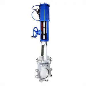 Nuzhuo Pneumatic Rising Stem Type Knife Gate Valve WCB Stainless Steel Cast Iron Gate Valve High Quality Control Valve