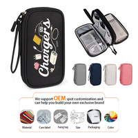 Organisateur électronique à 2 couches avec logo personnalisé - Étui de rangement pour chargeur et câbles de voyage, étanche, durable et portable