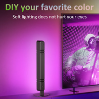 Barres lumineuses LED intelligentes USB RGB, 16 couleurs changeantes, synchronisation musicale, lampe d'ambiance, bandes lumineuses à rythme musical activées par la voix pour salle de jeu PC