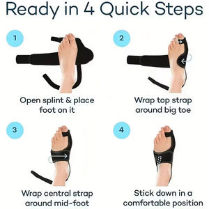 Maxbrace Corrector <span class=keywords><strong>de</strong></span> Juanetes y Valgo, Férula Ajustable para Dedos, Soporte Ortopédico para el Pie - Product Image 4