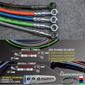 Cables de Freno KOLMIO-LAM para Motocicleta de Carreras y Todoterreno, Manguera de Aceite Hidráulica Reforzada de Acero Trenzado, Tubo M10 Banjo de 1000 mm - Product Image 4