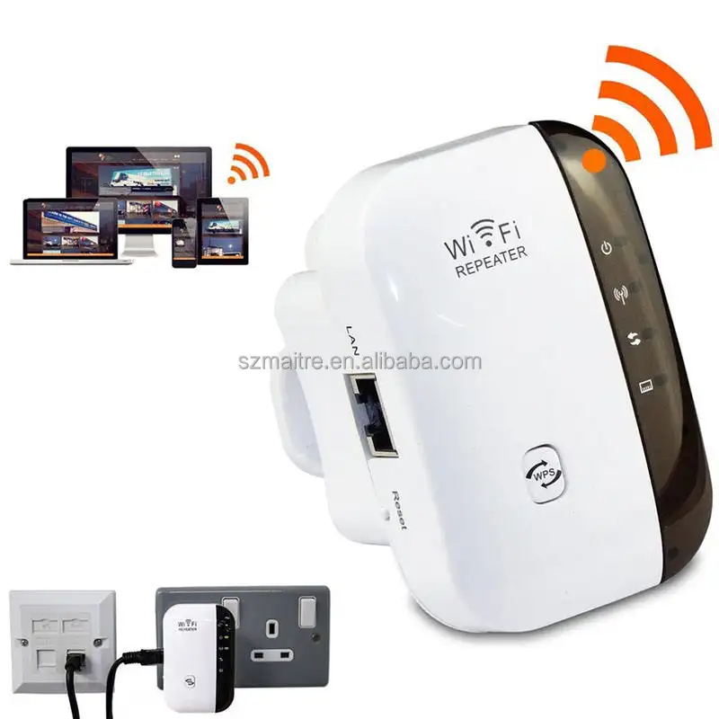 Amplificador de señal wifi 802.11N Mini, repetidor Wifi de 300Mbps con enchufe de EE. UU./AU/UE/Reino Unido, fabricante