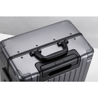 Bagage à main, valise rigide à cadre en aluminium sans fermeture à glissière avec serrure TSA, spinner silencieux universel pivotant à 360 degrés