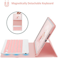Casing Keyboard untuk Samsung Tab S7 S8 PLUS S7FE 12.4 A8 X205 A7 T500 S6 Lite, Cover Magnetik dengan Tempat Pensil