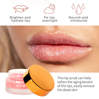 Gommage Baume à Lèvres Rose Nourrissant, Exfoliant Vegan Personnalisé, 20g, Crème Saveur Fraise, Ingrédient Herbacé pour Lèvres Foncées