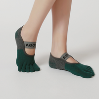 Chaussettes en coton de haute qualité Pilates Grip Chaussettes de yoga professionnelles anti-dérapantes pour femmes à cinq orteils