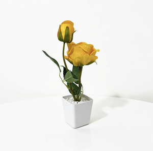 Bonsái Artificial de Dos Rosas con Perlas en Maceta, Flor Artificial Realista Hecha a Mano para Regalo del Día de San Valentín, Decoración para Cena a la Luz de las Velas - Product Image 6