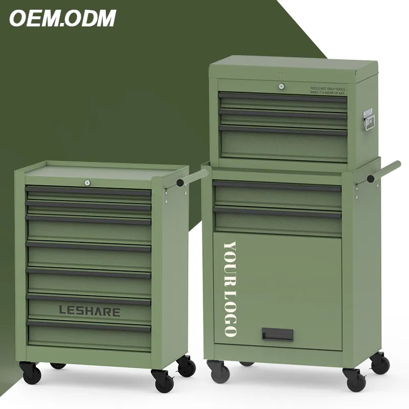 OEM factory workshop Metal garage cabinet tool box trolley  rolling tool Chest cabinet combo on wheels
